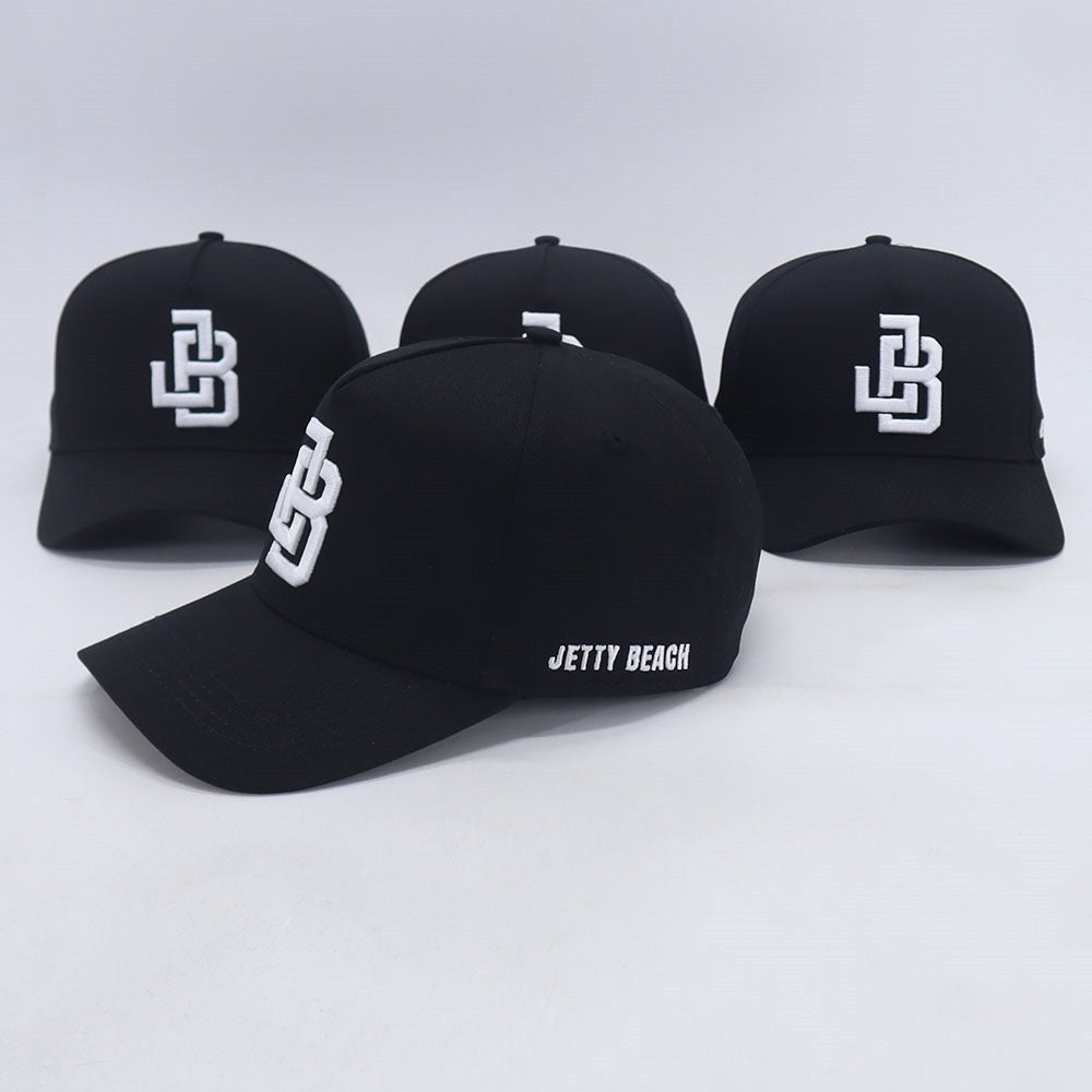 Jetty Beach Original White on Black A-Frame Snapback